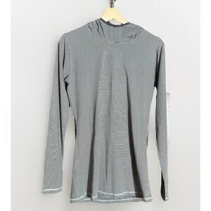 Monob Striped Lightweight Hoodie Womens M Stretch Pullover Thumb Holes Comfy